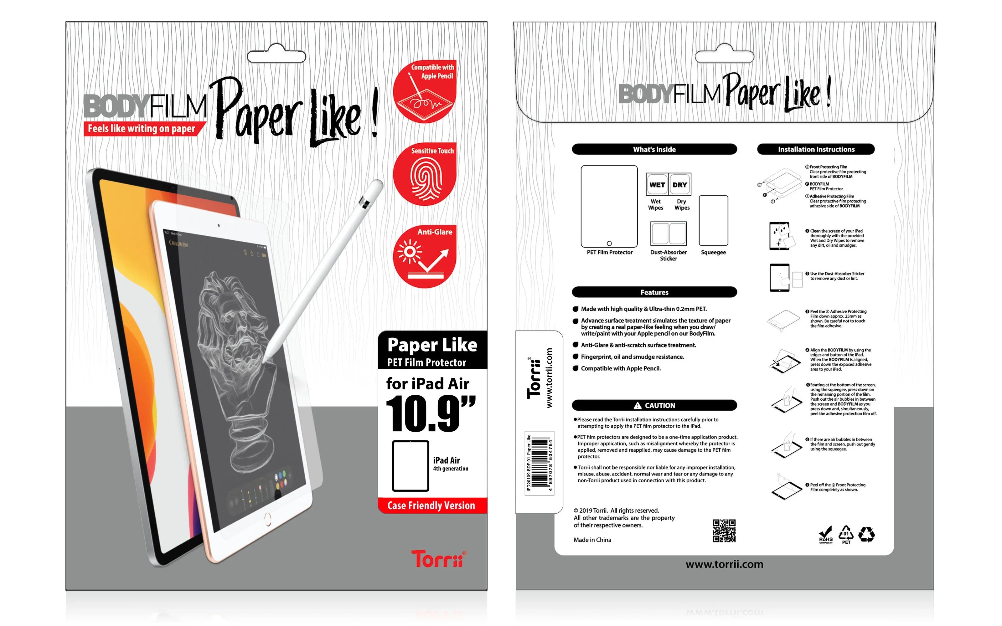 Torrii Bodyfilm Paper Like Pet Film Protector For iPad Air 10.9 (2020) - Clear - Tashqila Torrii Bodyfilm Paper Like Pet Film Protector For iPad Air 10.9 (2020) - Clear - Tashqila